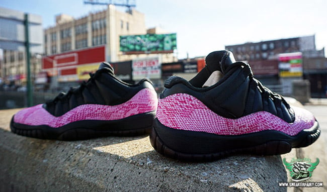 Air Jordan 11 Low ‘Pink Snakeskin’ Custom