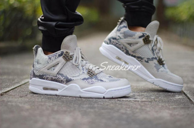 Air Jordan 4 Premium Snakeskin On Feet