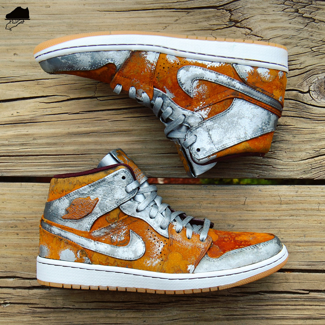 Air Jordan 1 Mid Rust Bucket Custom