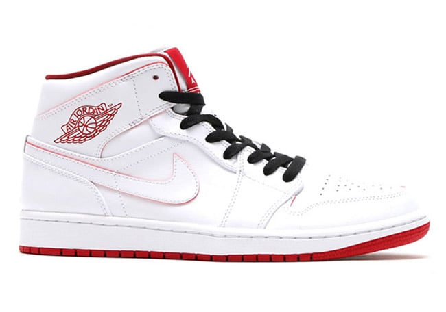 jordan one white red