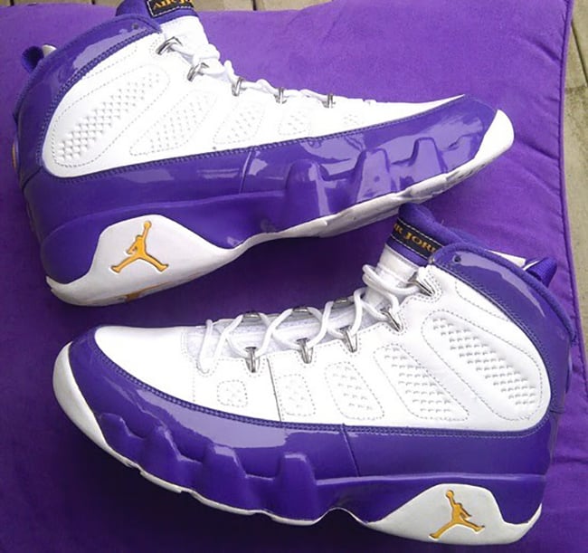 purple and white jordan 9