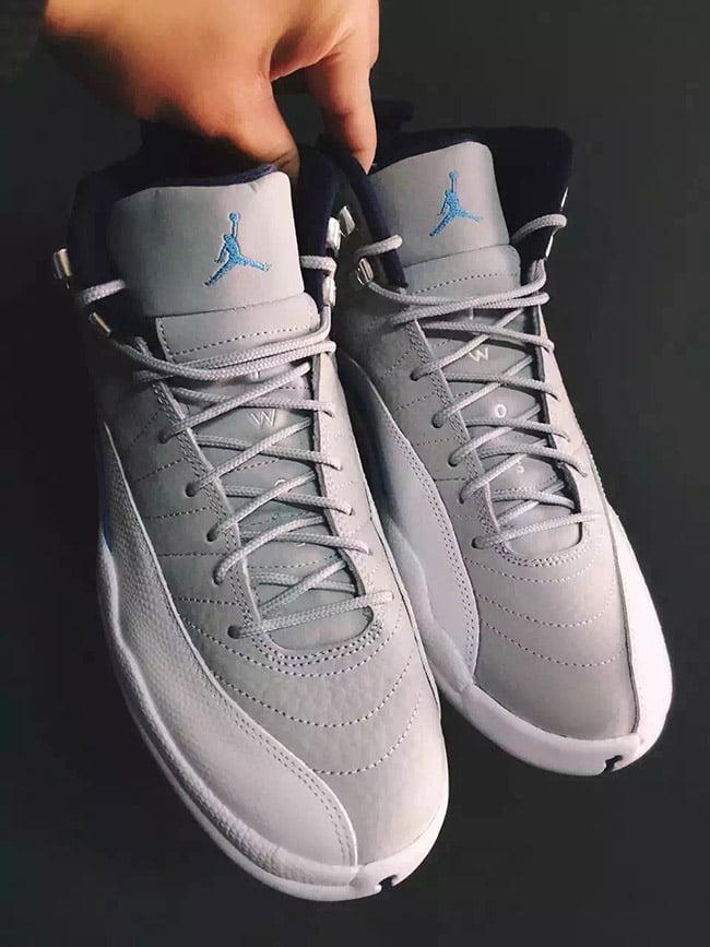 Air Jordan 12 Grey University Blue 