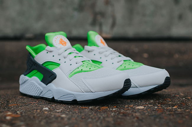 nike huarache white green