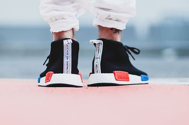 adidas NMD Chukka OG Black Blue Red On Feet