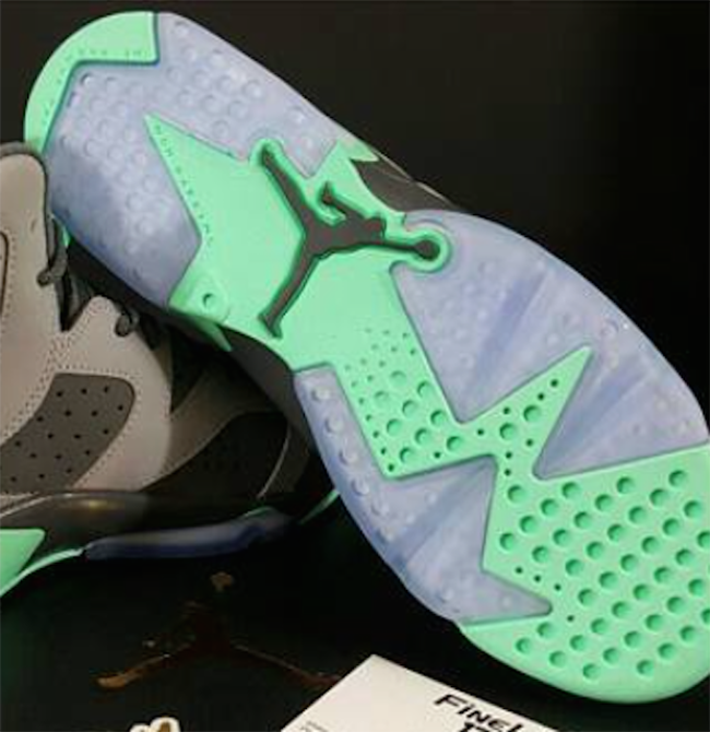 Air Jordan 6 GS Grey Green Glow