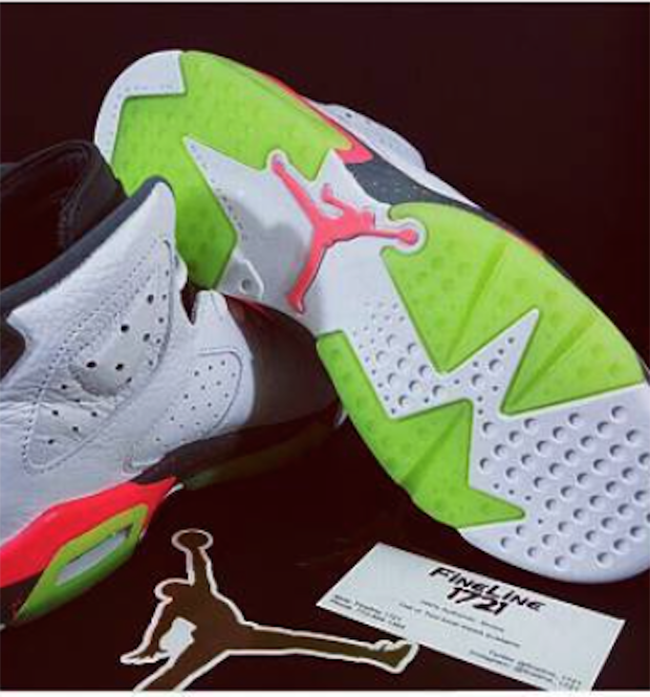 Air Jordan 6 GS White Ghost Green Bright Mango