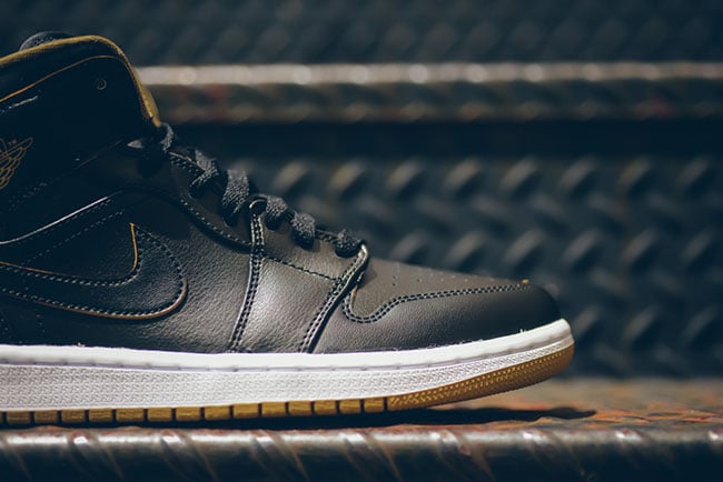 Black Gold Air Jordan 1 Mid GS