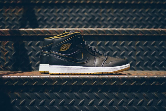 Black Gold Air Jordan 1 Mid GS