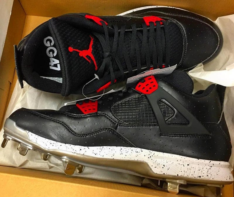 Gio Gonzalez Shows his Air Jordan 4 Opening Day Cleats