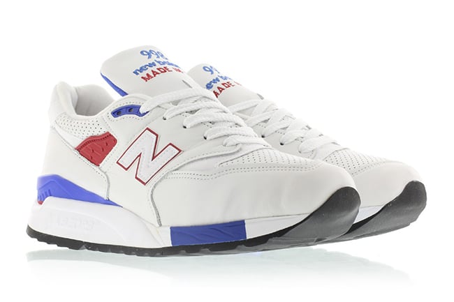 New Balance 998 White Blue Red