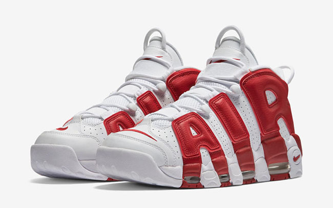 nike air more uptempo white gym red