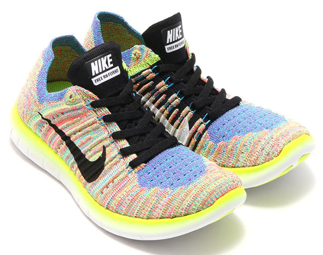 nike free rn flyknit neon yellow