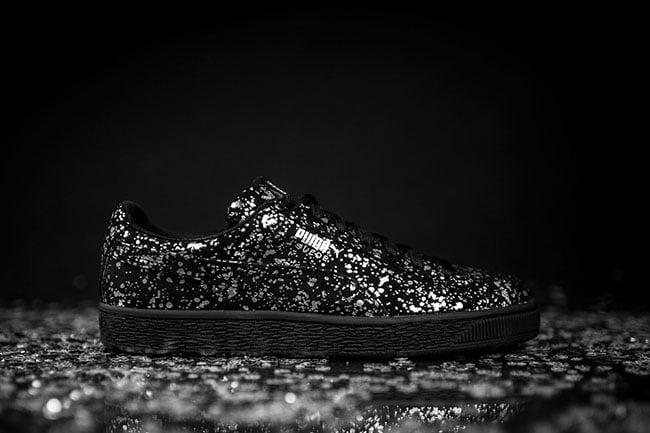 puma suede black splatter