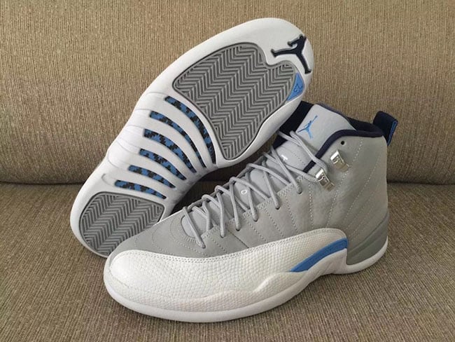 gray and blue jordan 12