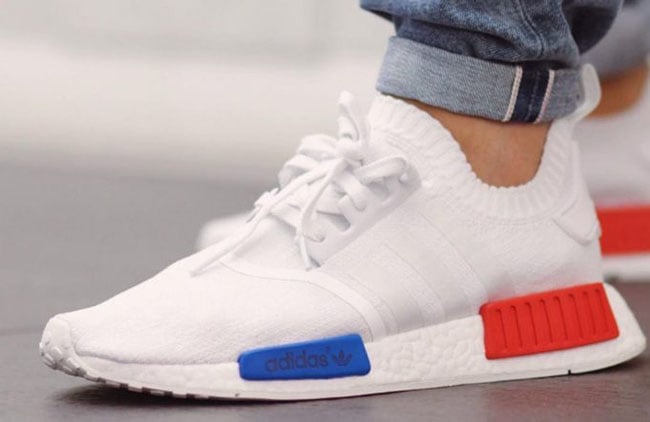 adidas nmd white with red