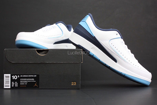 Air Jordan 2 Low UNC White University Blue Midnight Navy