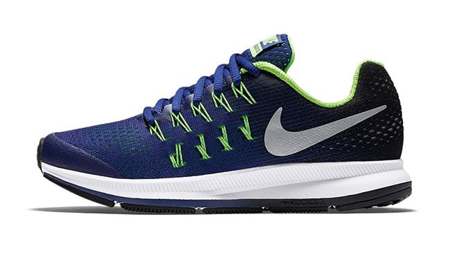 Boys Nike Air Zoom Pegasus 33 Deep Royal Electric Green