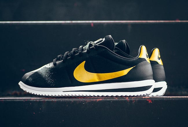 nike cortez black and gold