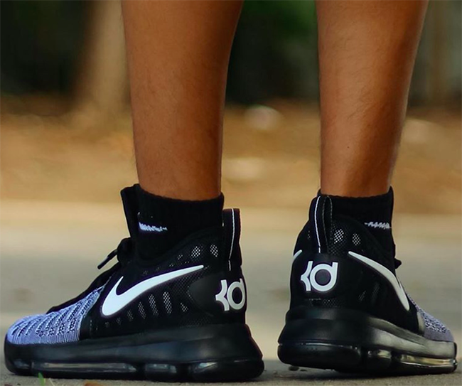 Nike KD 9 Black White On Feet