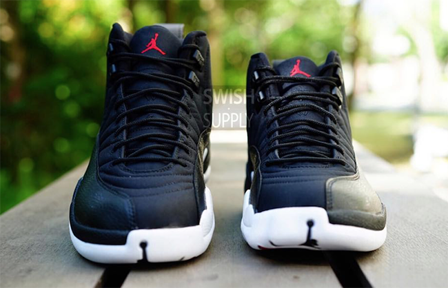 Air Jordan 12 Black Nylon On Feet