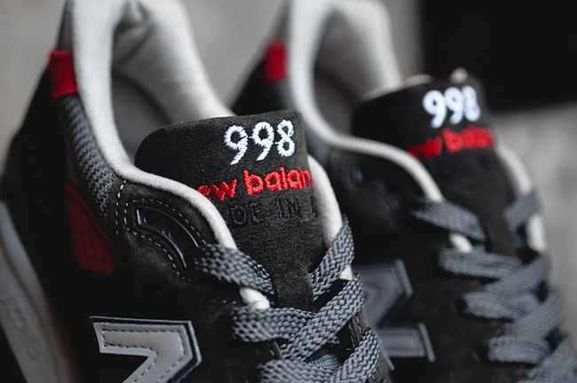new balance black red 998
