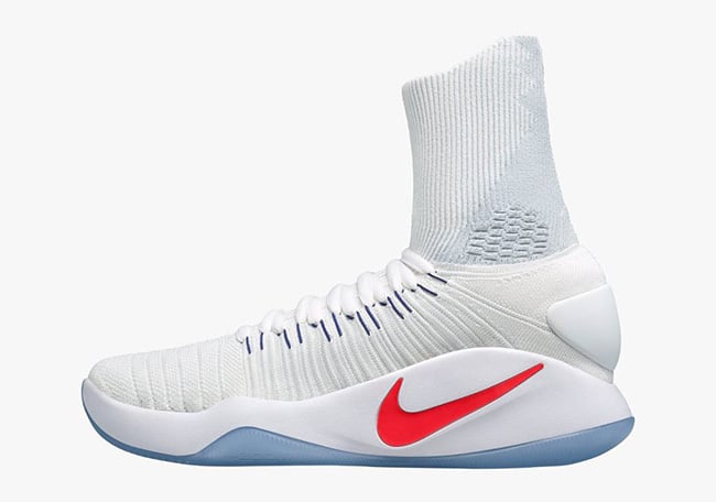 Nike Hyperdunk Flyknit 2016 White Crimson