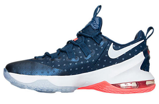 Nike LeBron 13 Low Coastal Blue White Bright Crimson