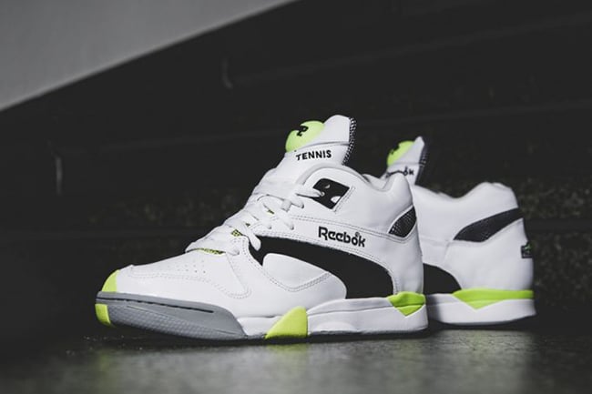 reebok court victory pump yellow