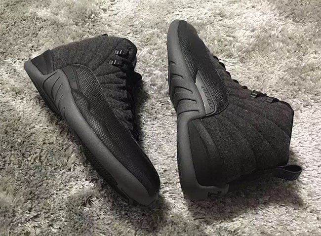 Wool Air Jordan 12 Grey Black