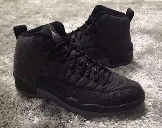 Wool Air Jordan 12 Grey Black