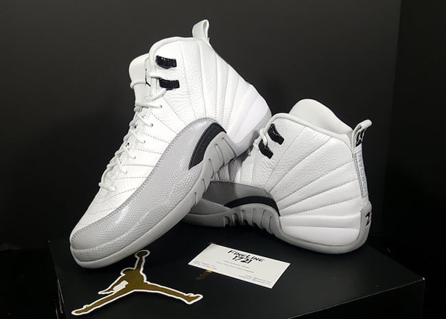 Air Jordan 12 Retro GS White Black Wolf Grey Barons