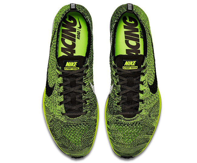 Nike Flyknit Racer Volt Black White