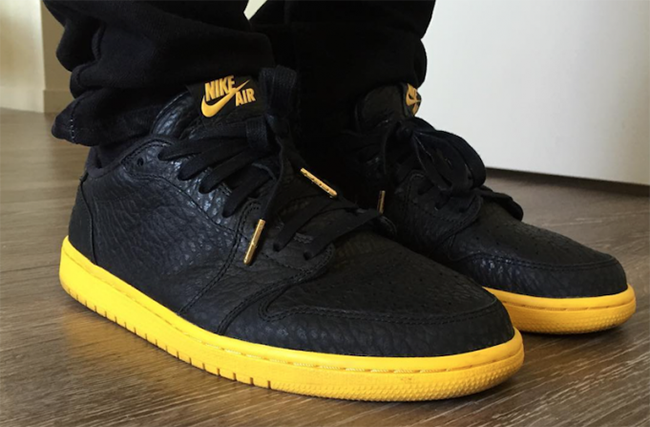 PSNY Air Jordan 1 Low No Swoosh Black Yellow