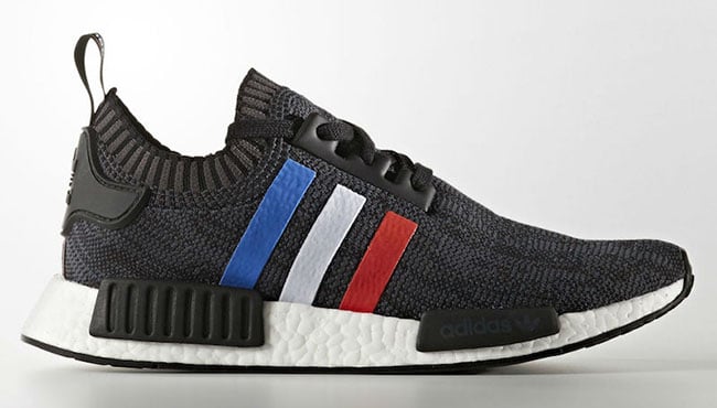 adidas NMD Primeknit Tri-Color Black Red White Blue Stripes