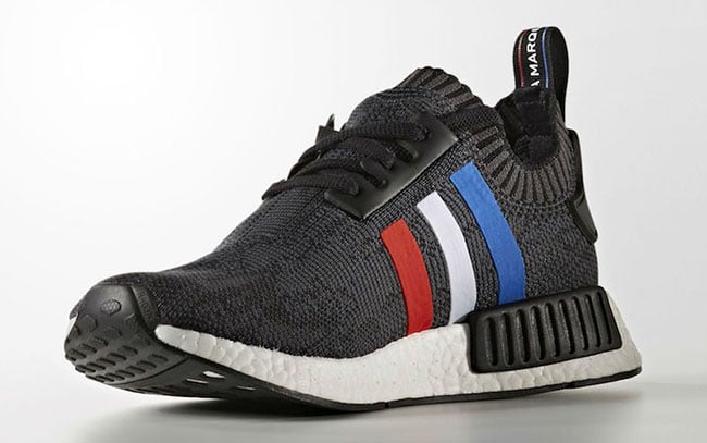 adidas NMD Primeknit Tri-Color Black Red White Blue Stripes