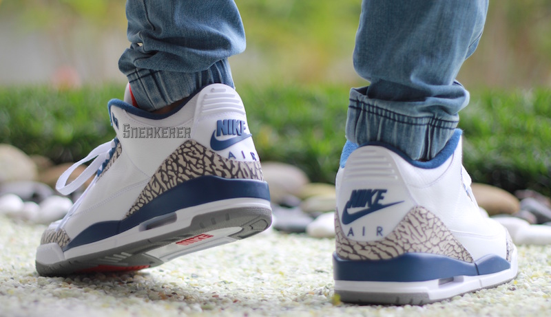 Air Jordan 3 OG True Blue On Feet