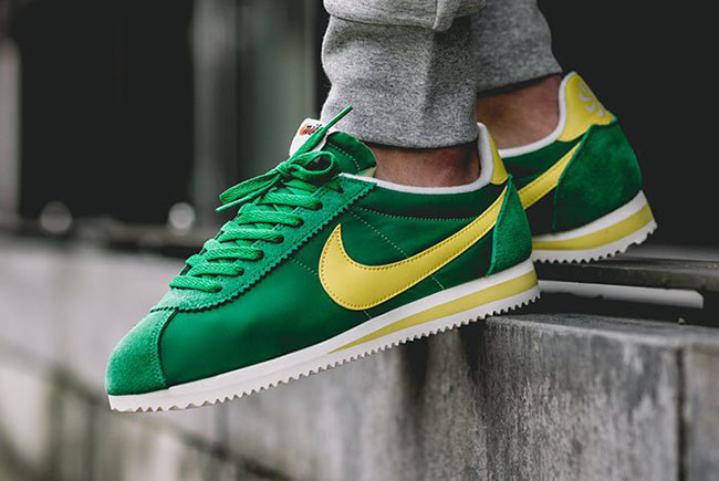 yellow and green nike cortez