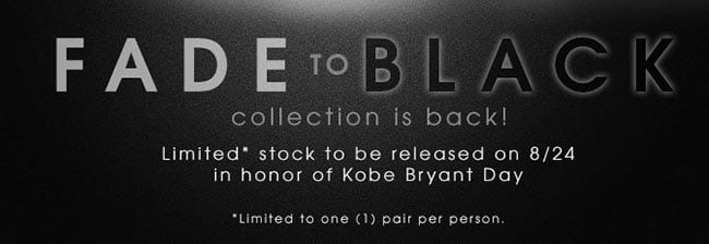 Nike Kobe Bryant Fade to Black Restock Mamba Day