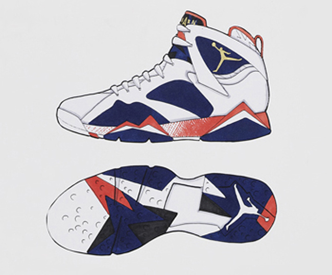 Tinker Hatfield Air Jordan 7 Olympic Sketches