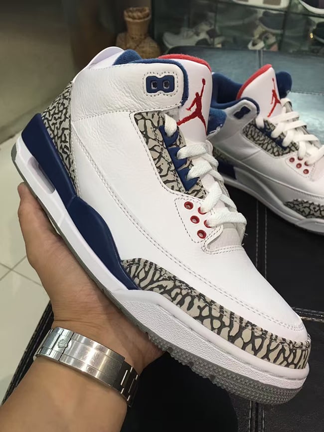 jordan 3 true blue on feet