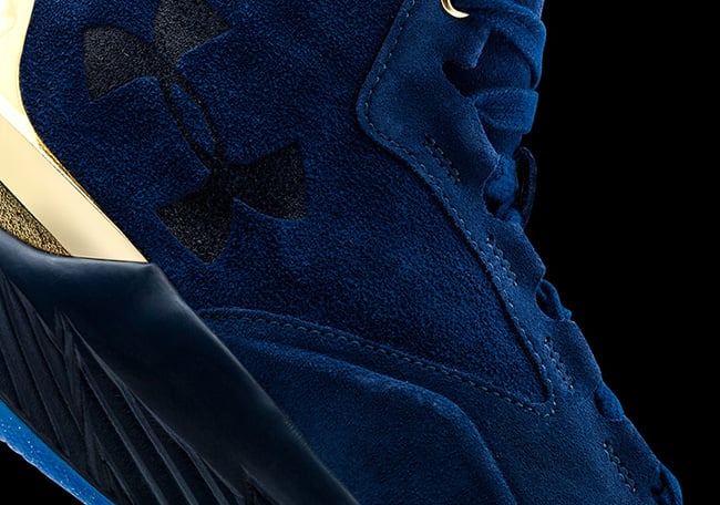 Under Armour Curry Lux Suede Blue Gold