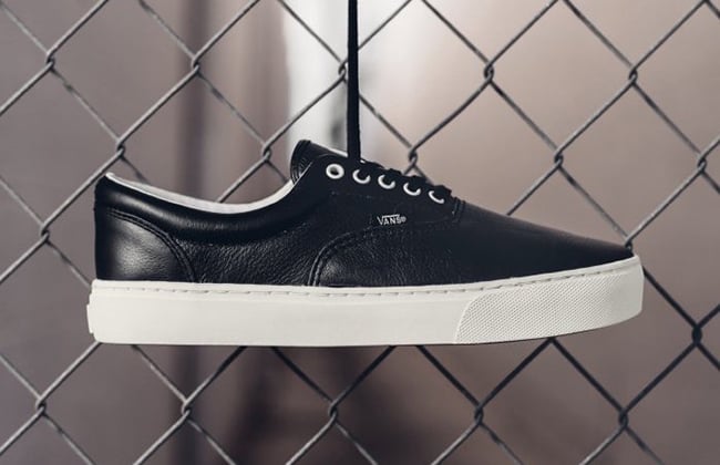 vans era black leather