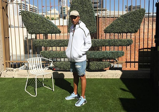 Pharrell Spotted in New adidas NMD Human Race ‘Light Blue’