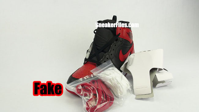 Air Jordan 1 Banned Real Fake Packaging