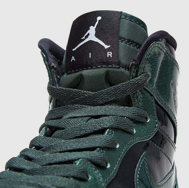 green patent leather jordan 1