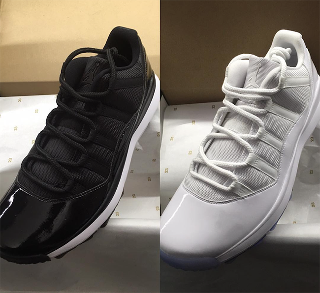 Air Jordan 11 Golf Shoes Black White