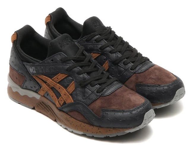 Asics Gel Lyte V Ostrich Black Brown Leather