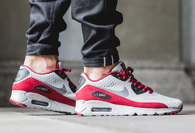 nike air max 90 grey and red