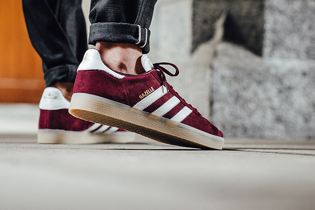 adidas gazelle burgundy gum sole