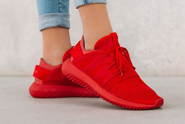 all red adidas womens